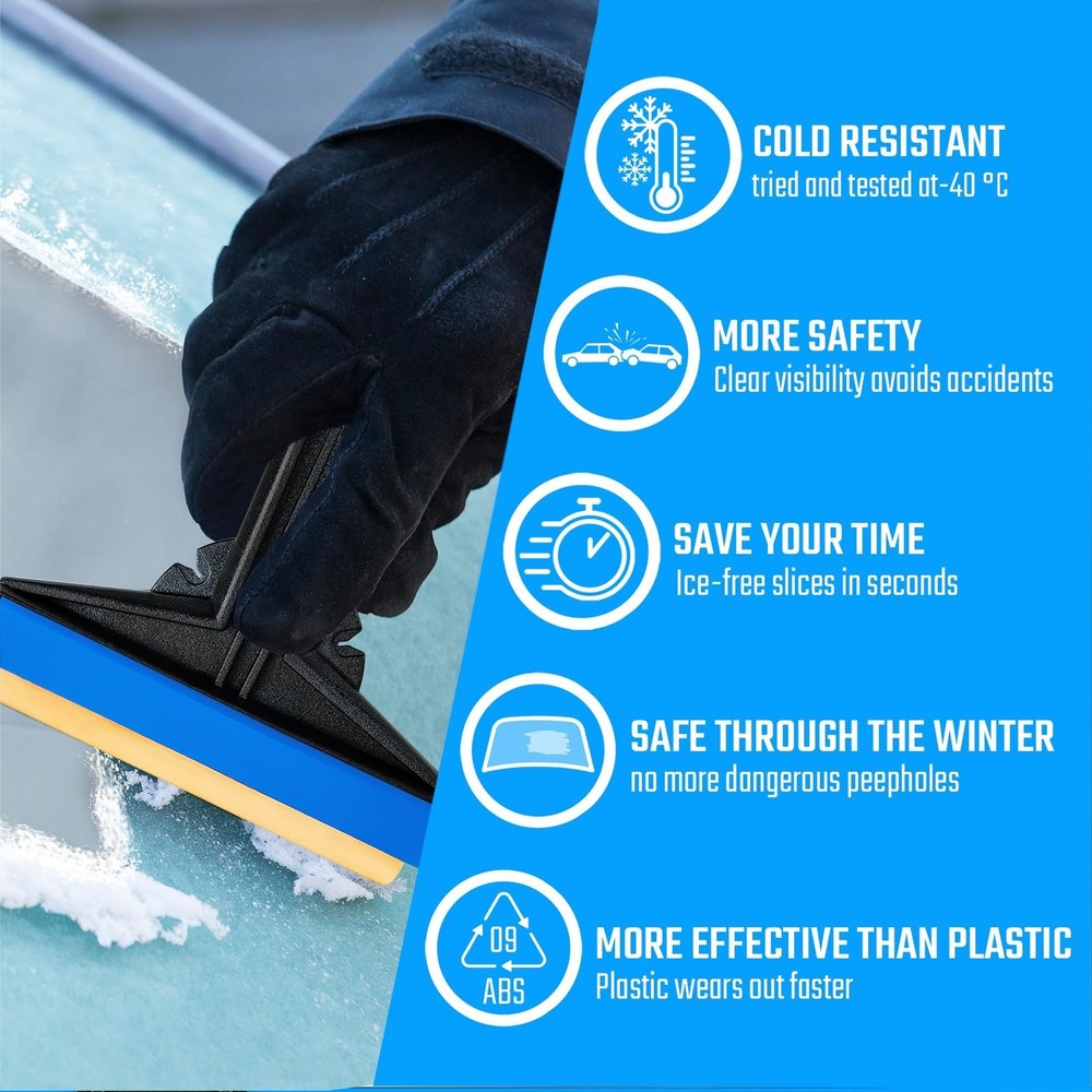 Car Ice Scraper Brass Blade - Fast, Easy & efficient - [ 2 Pack ] Ice Scraper...