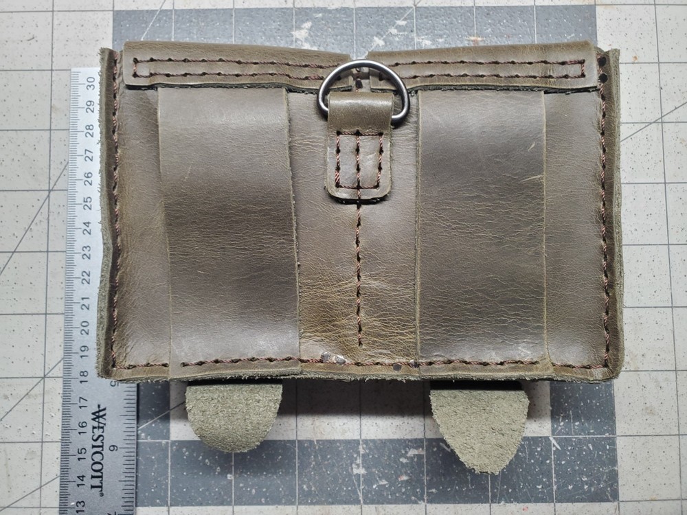 Leather Utility Belt Pouch with Double Pocket