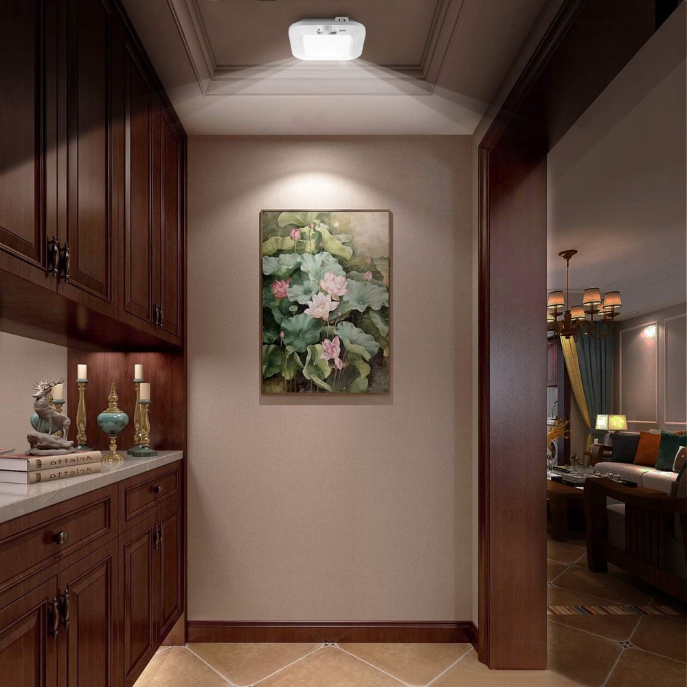 ANOTEK Battery Operated Ceiling Light, Motion Sensor Light Indoor, 6000K