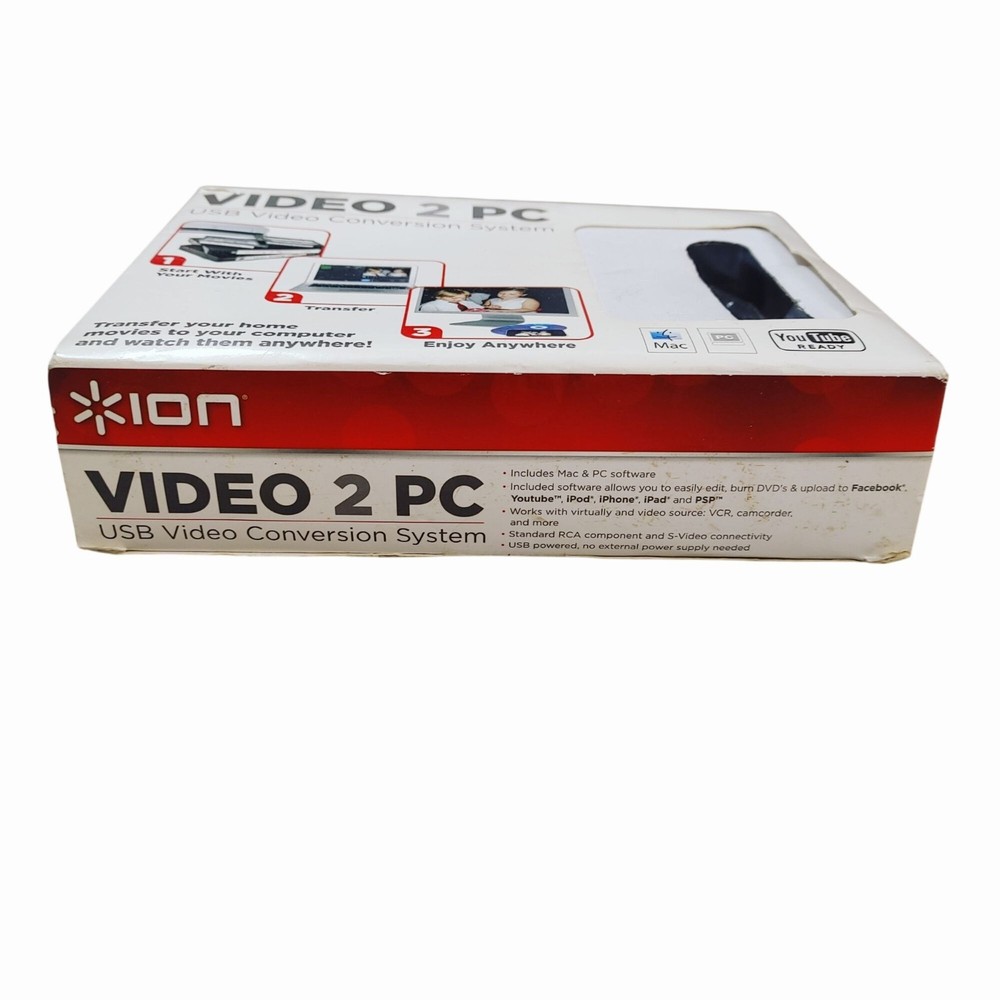 Video 2 PC USB Video Conversion System Cables Software Mac PC Compatible YouTube