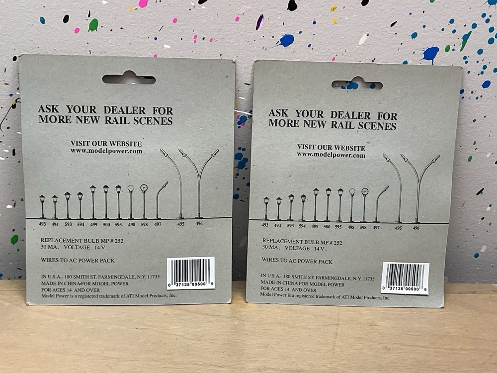 HO SCale Lighted Lamp Posts No 500 Round