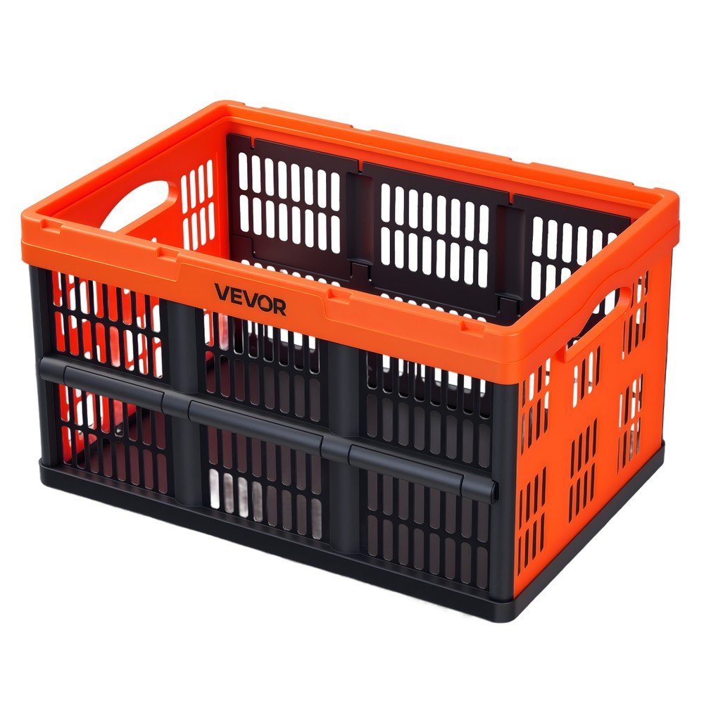 VEVOR Plastic Collapsible Storage Bins 45L 6 Packs Stackable Fold Storage Crates