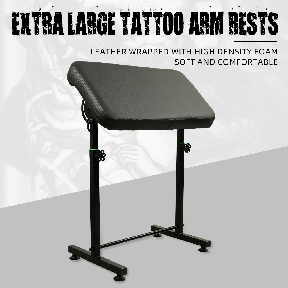 Tattoo Extra Large Armrest Stand Height Adjustable 27.6"x15.7 w/Soft Leather Pad