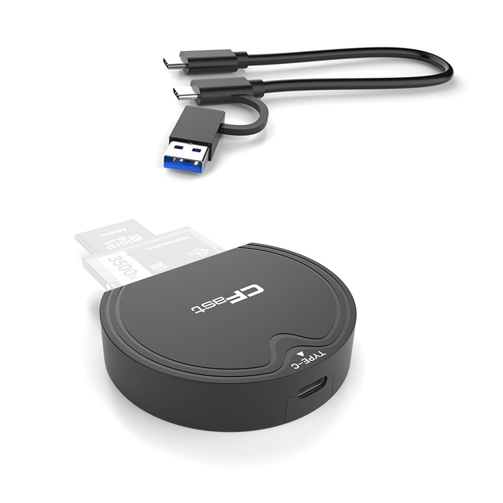 For CFast 2.0/SD Card Reader USB 3.2 GEN2 10Gbps Data Card Adapter Plug&Play