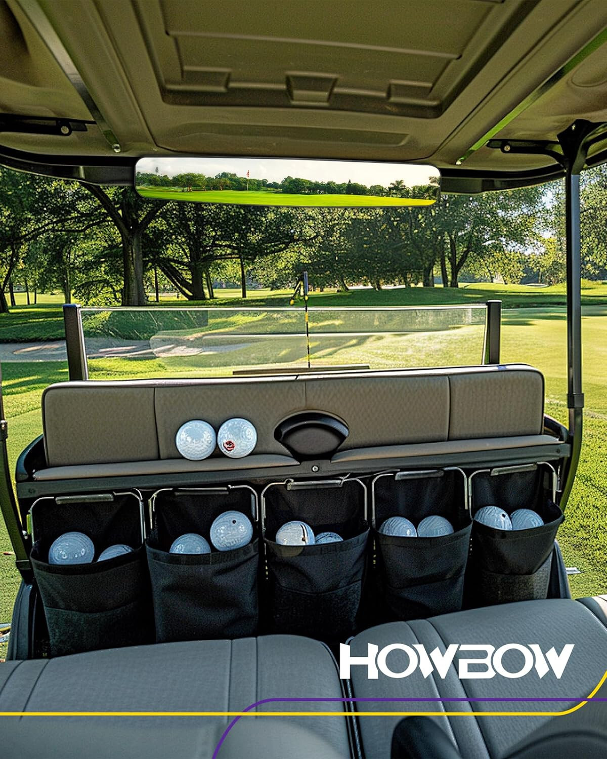 Golf Cart Rear View mirror for EZGO Club Car Yamaha Panoramic view 270° adjust