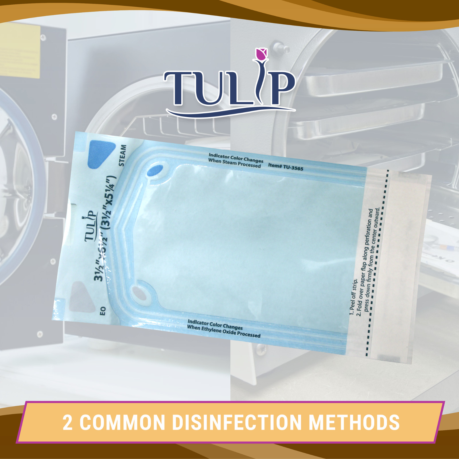 200 3.5" x 6.5" Self-Sealing Sterilization Pouches Dental Medical Tulip