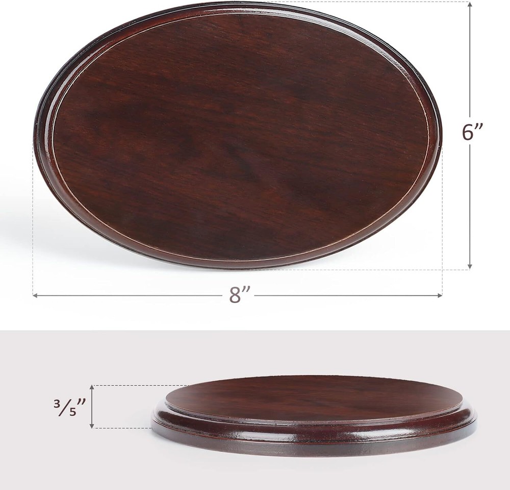 Wood Oval Base-Hand Casting Structure Base DIY Crafts Keepsake Display Art Ex...