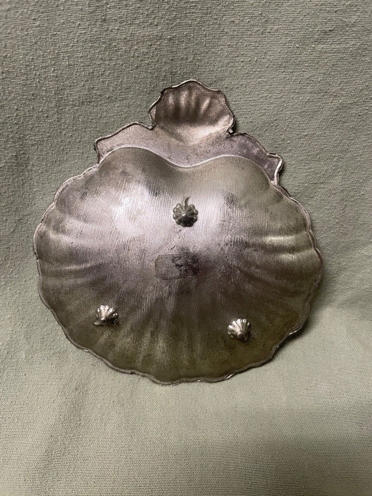 Vintage Silver Plated Shell Shaped Trinket/Candy/Jewelry Tray