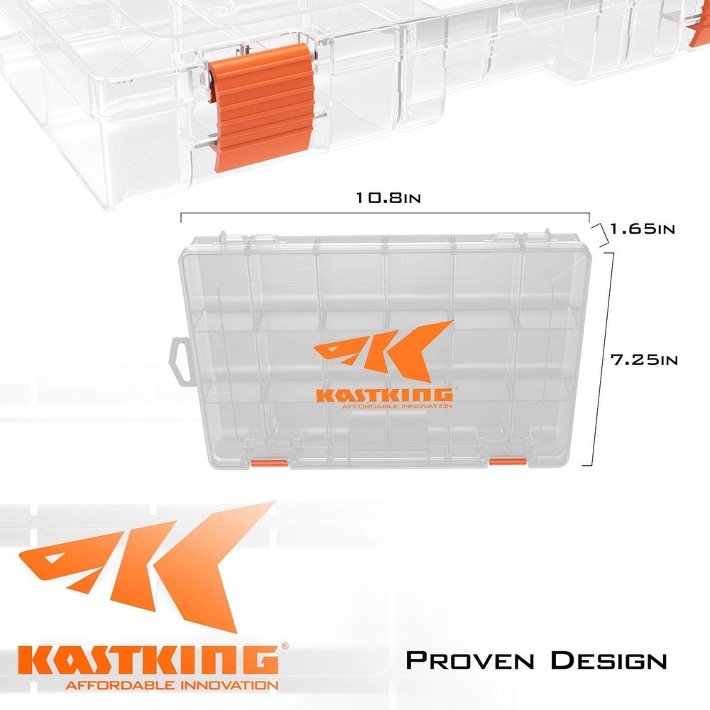 Durable 2 Pack Plastic Tackle Boxes with 18 Adjustable Compartments - Waterproof