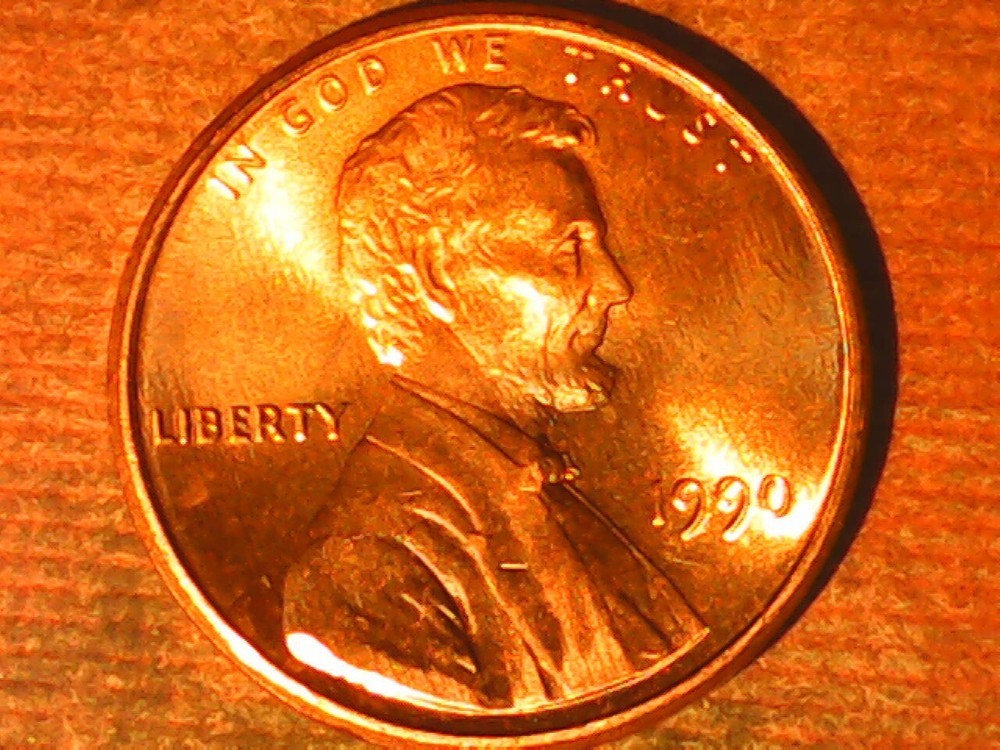 1990 Penny Die Crack Reverse