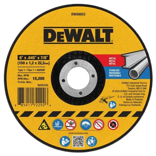 DEWALT 6" x .045 x 7/8" Cutting Wheel - 25 PACK DWA8053