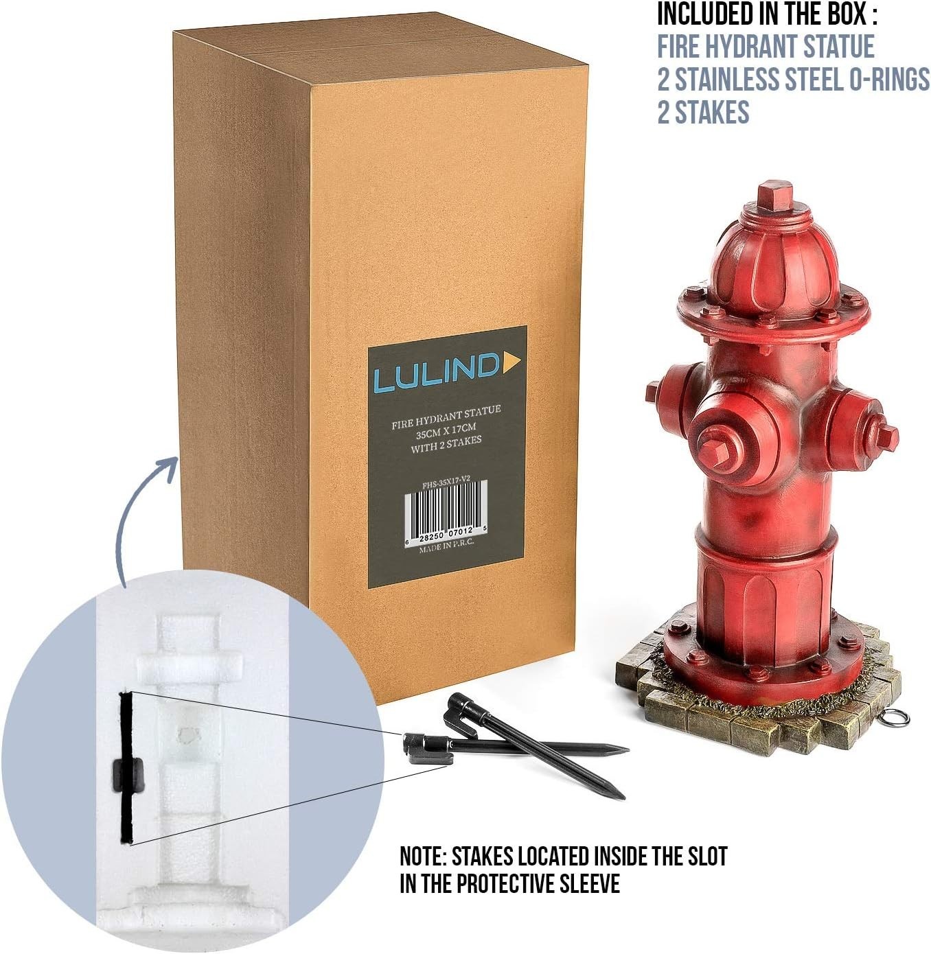 Red Dog Pee Post with Stakes - Outdoor Decor