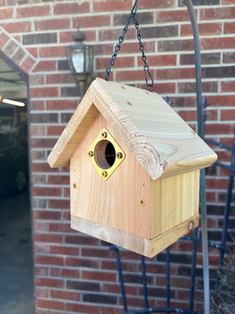 “Simply” Bird House (Perchless) All Natural Cedar.