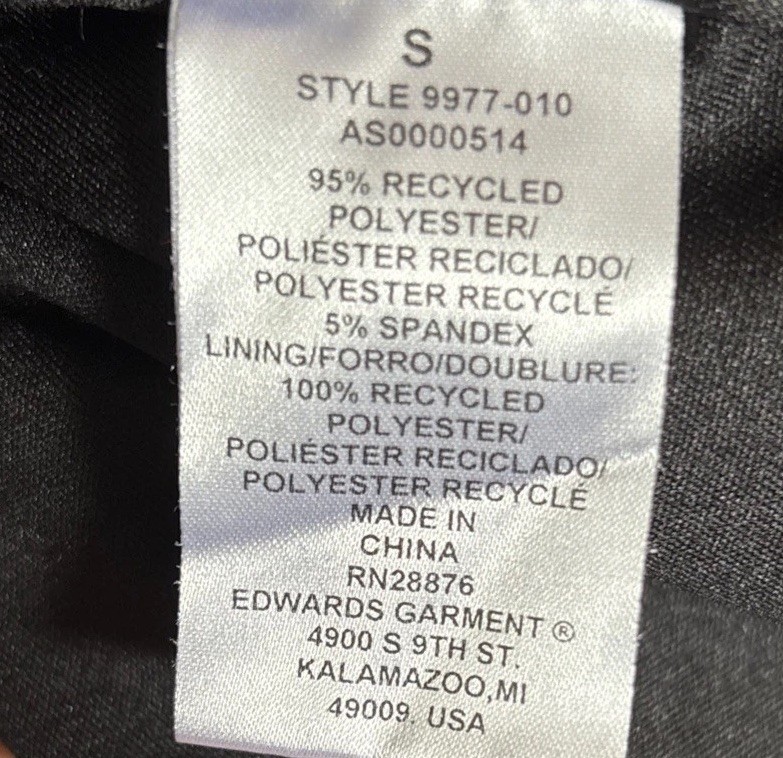 Edwards Point Grey Ladies Wrap Dress Sm Black Hospitality Uniform Recycled Poly