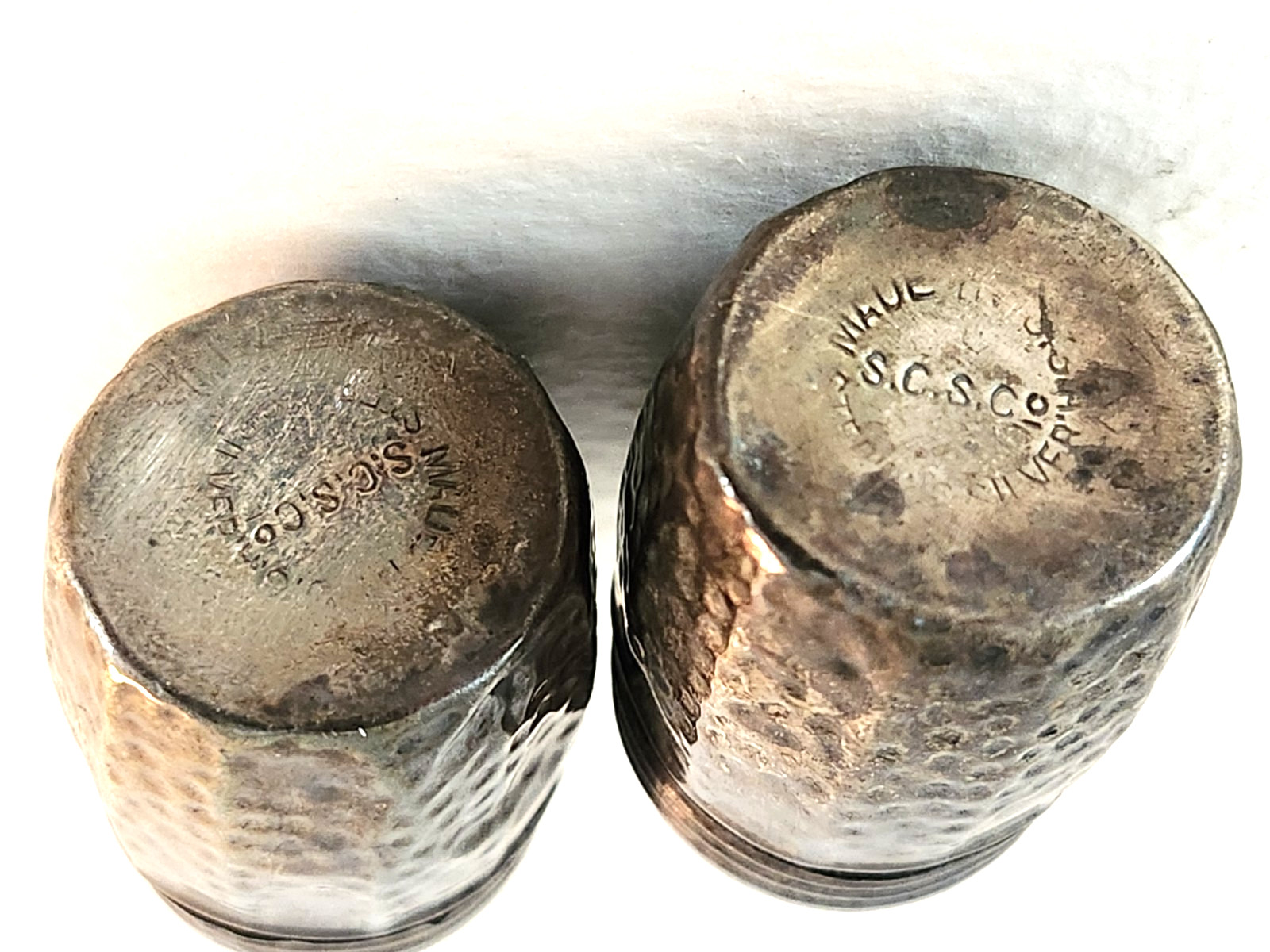 VTG. Lot of 4 S.C.S. Co. Sterling Silver Mini S & P Shakers , 14.5 g.