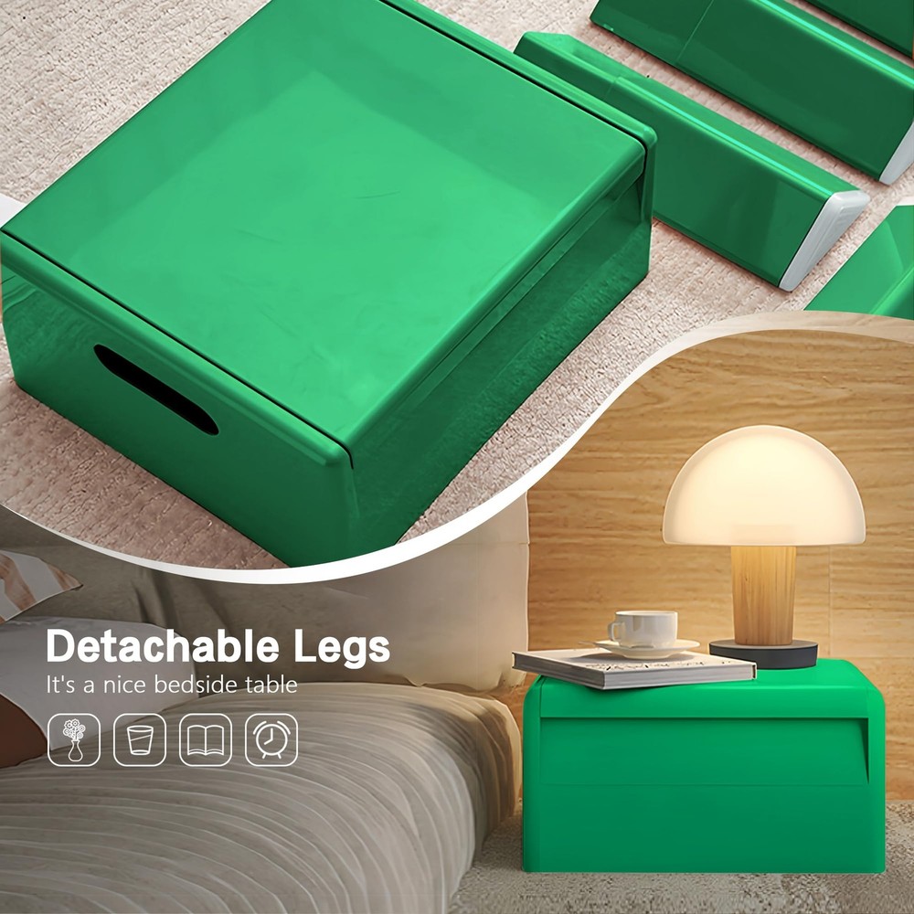 Nightstand Bedside with Storage Space, Multifunctional Colorful Plastic End T...