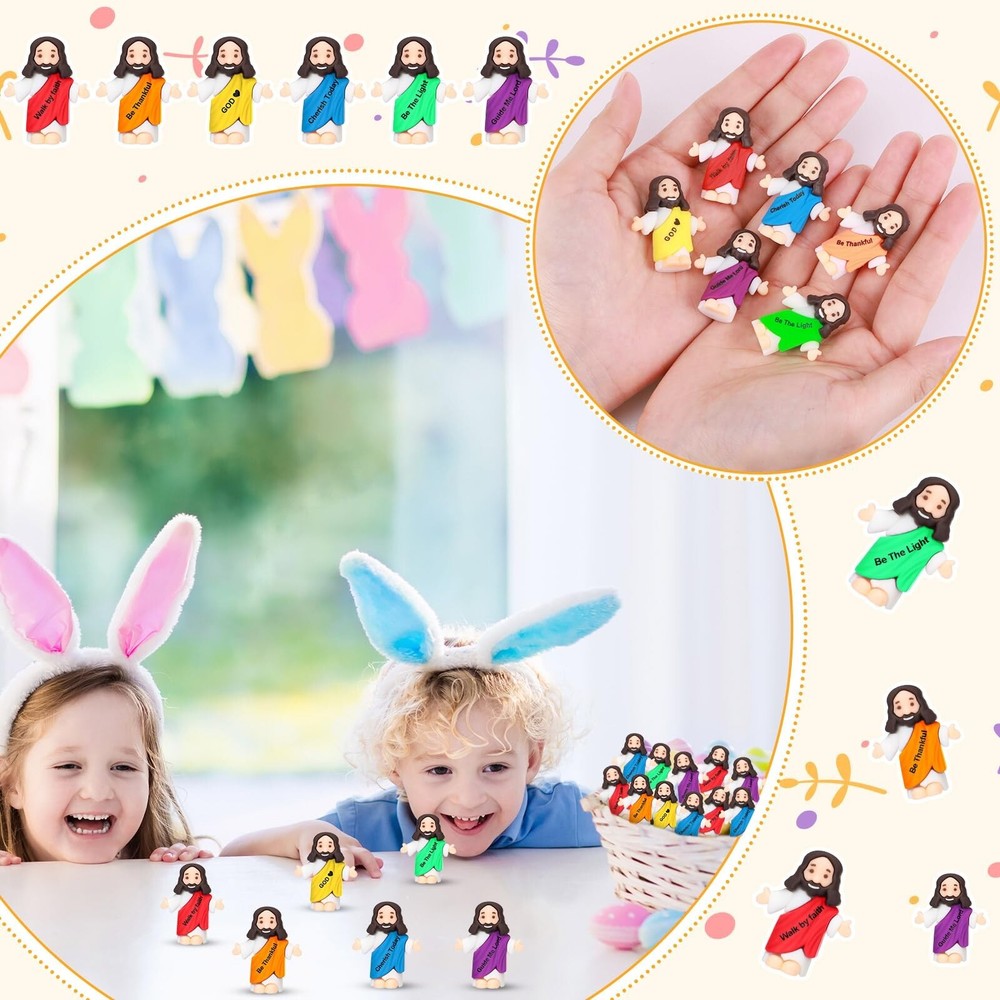 Barydat 100 Pack Mini Jesus Figurines Bulk Tiny Jesus Little Jesus Figures Mi...