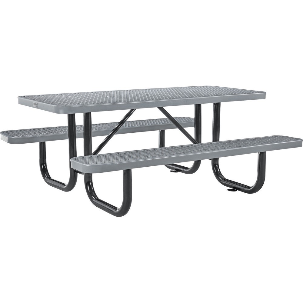 Global Industrial 72" Rectangular Picnic Table Surface Mount Gray
