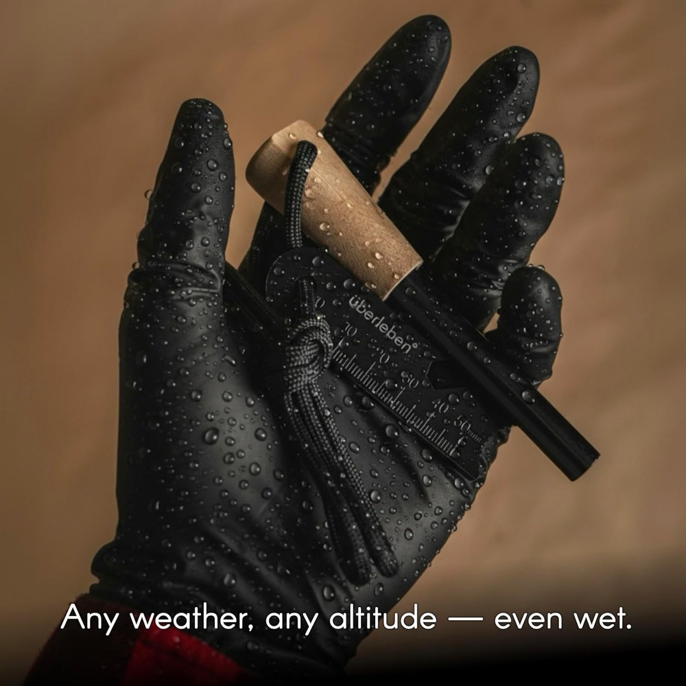 Weatherproof Ferro Rod Fire Starter with Lanyard & Multi-Function Striker