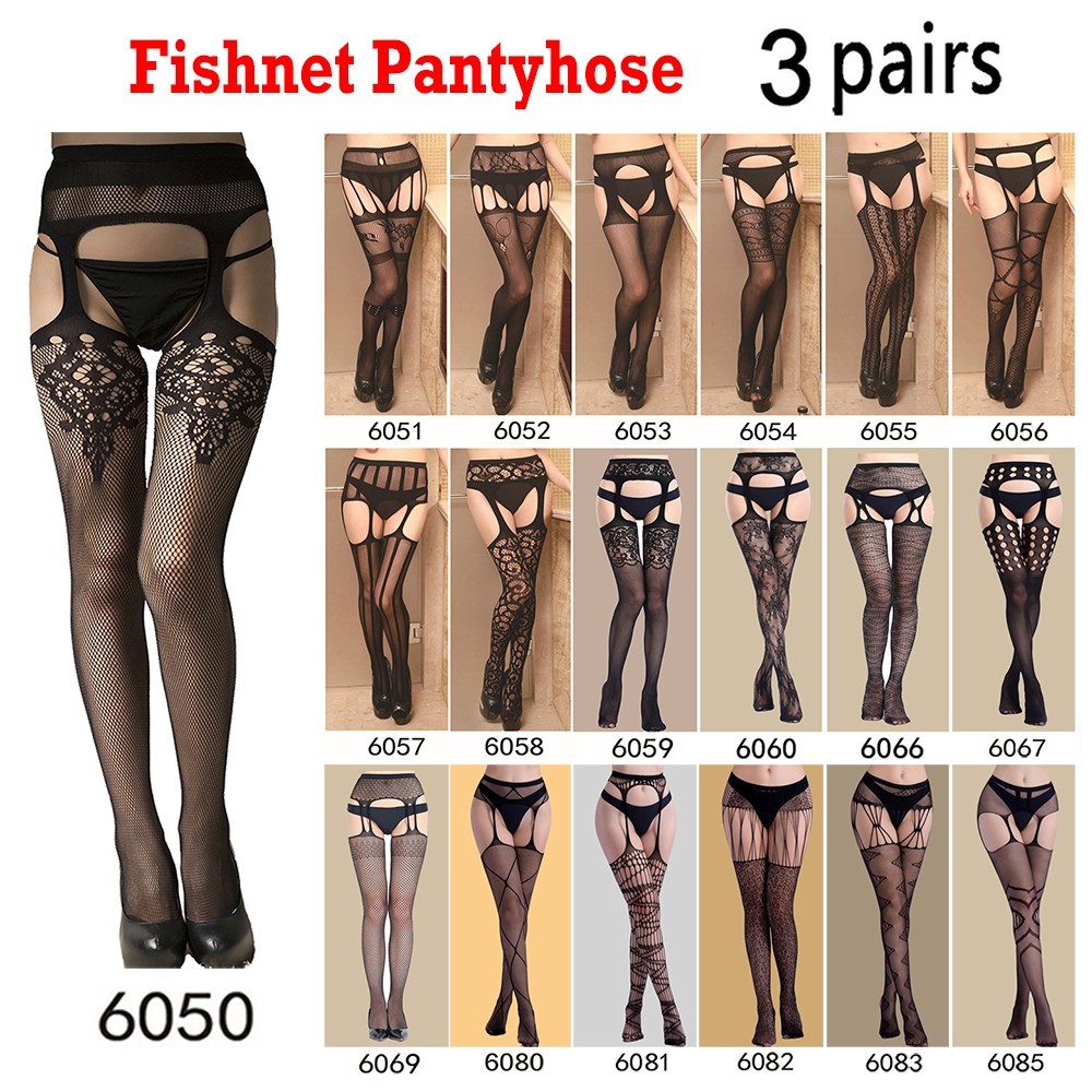 3 Pairs Sexy Stockings Lace Thigh High Stockings With garter belt Pantyhose