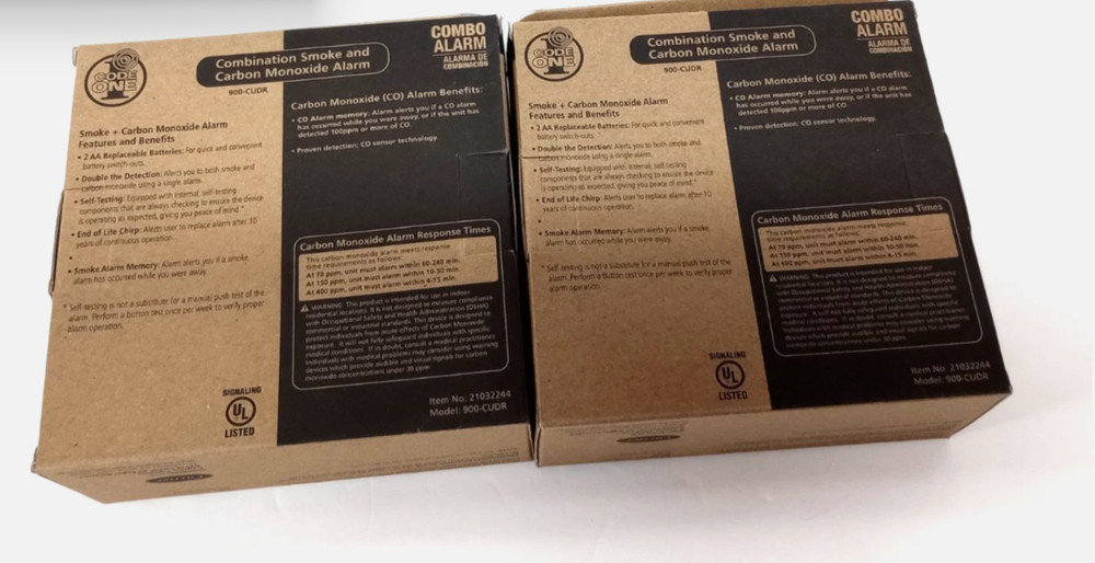 2-Pack Kidde 900-CUDR Code One Battery Powered Smoke & Carbon Alarm Detector