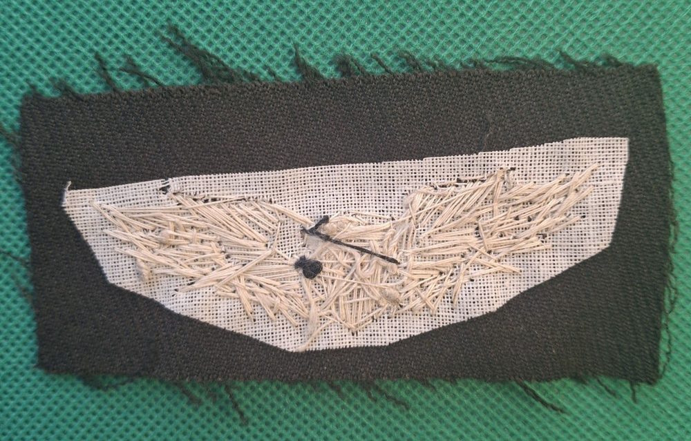 US Army Air Force Authentic WW2 Bullion Thread Flight Wings on Wool Patch