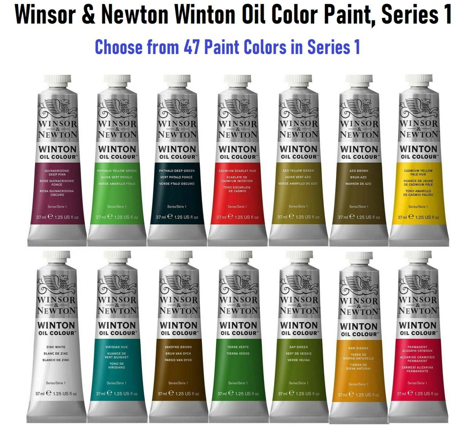 Winsor & Newton Winton Oil Color Paint, Series 1, 37ml Tube, Choose Paint Color