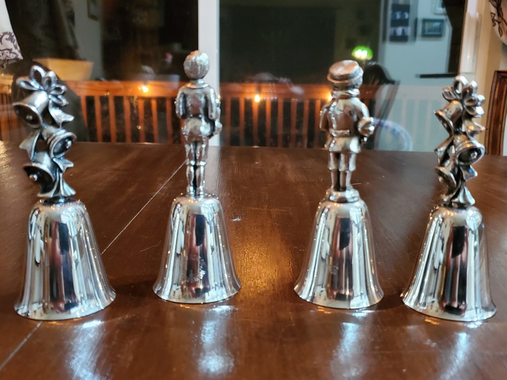 Vintage Silverplate Christmas Bells Set of 4 Reed & Barton