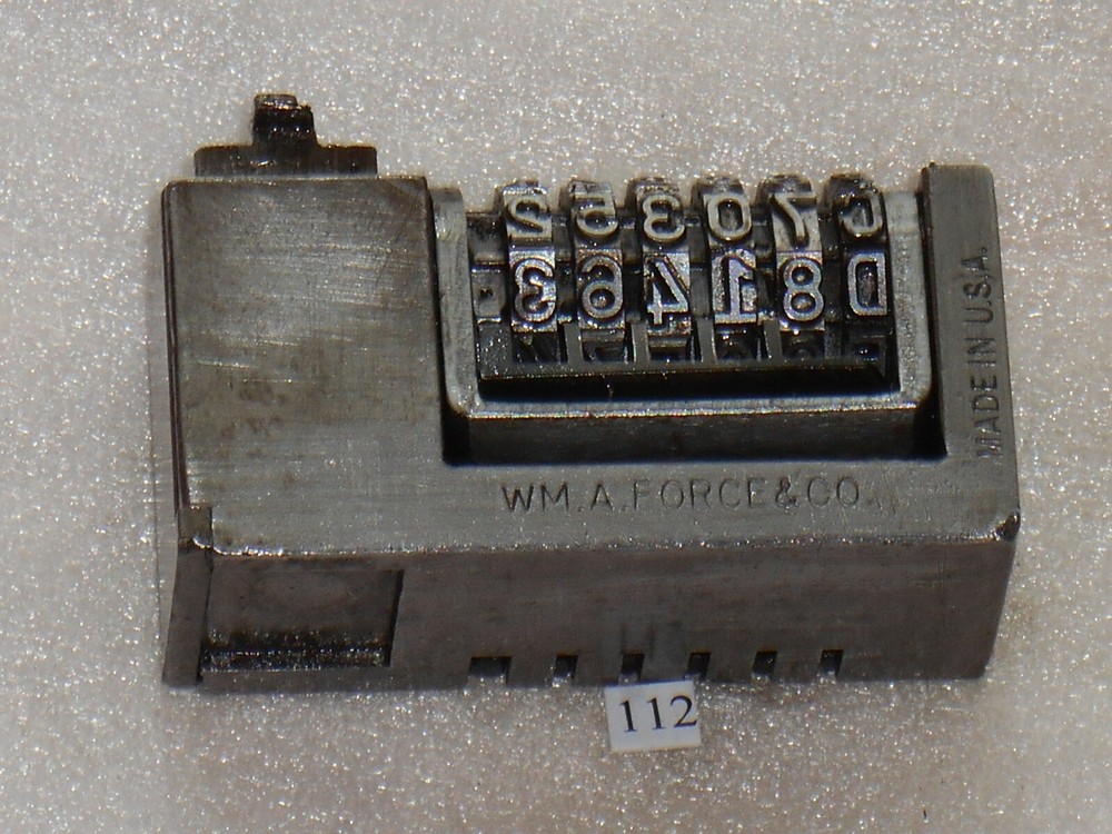 WMA | letterpress numbering machine | 112
