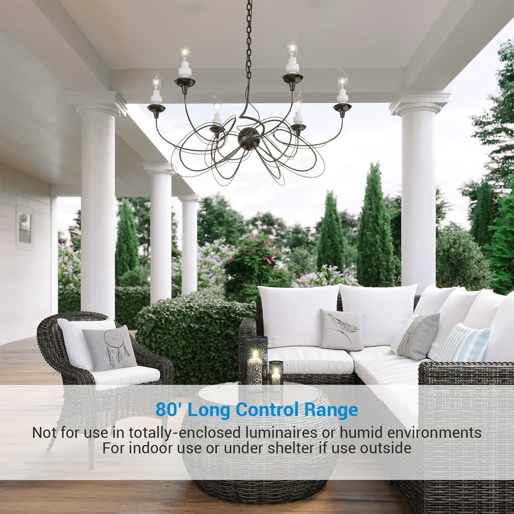 Dewenwils Wireless Remote Control Bulb Socket Set, No Wiring Needed Light Lamp