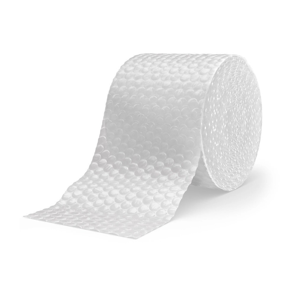 Max Strength Large Bubble Cushioning Wrap Roll, 12 in x 50 ft, Clear,