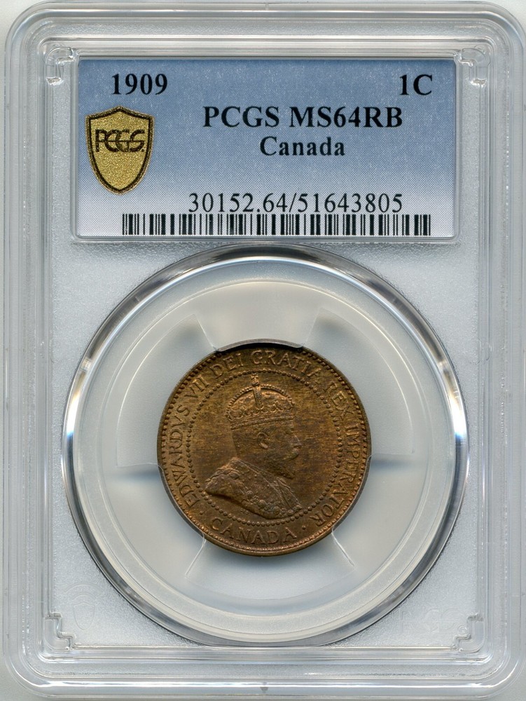 1909 Canada Large Cent - PCGS Choice Uncirculated MS 64 RB