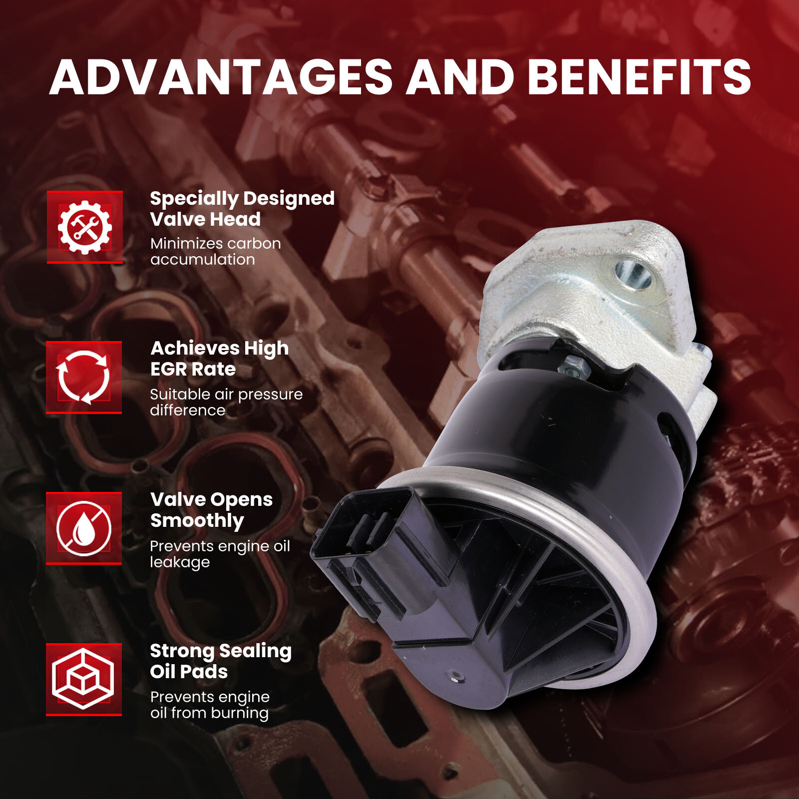 EGR Valve for 1998-1999 Acura CL & 98-02 Honda Accord & 1998 Honda Odyssey 2.3L