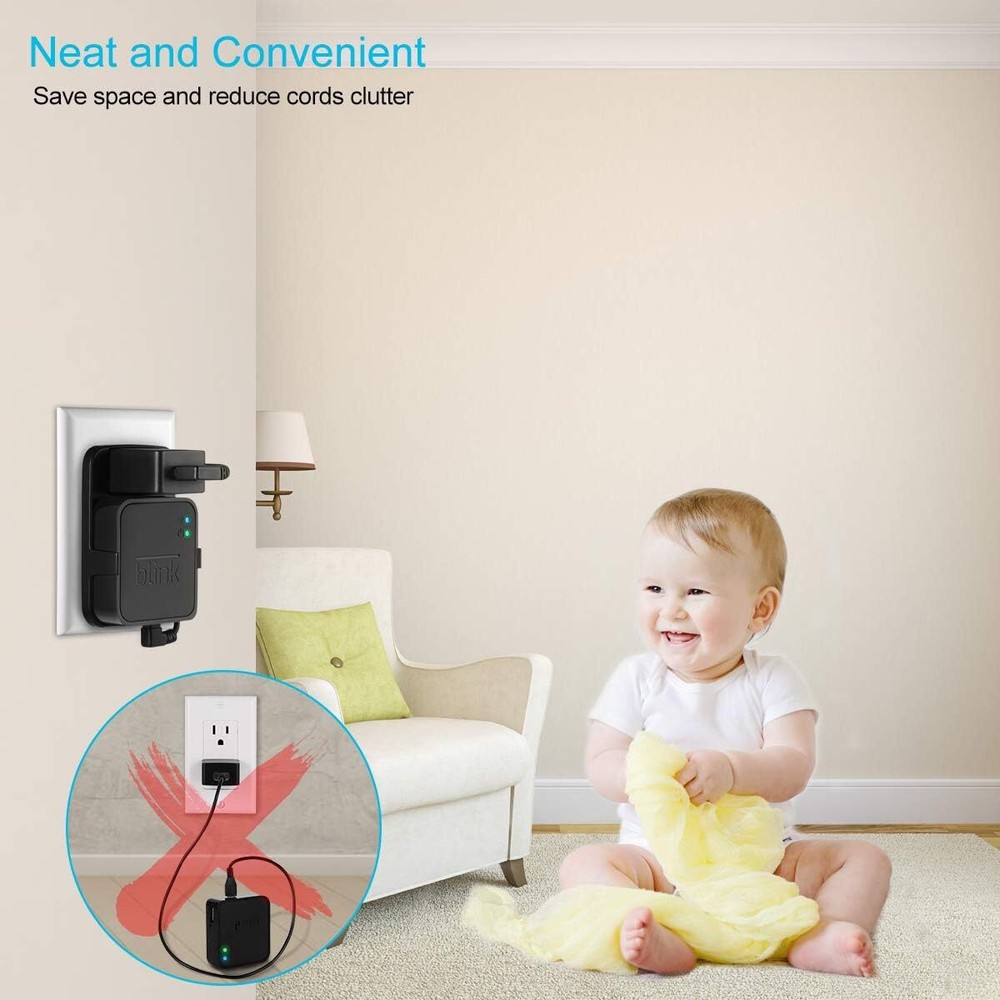2 pack Outlet Wall Charger Mount Bracket Holder for Blink Sync Module 2