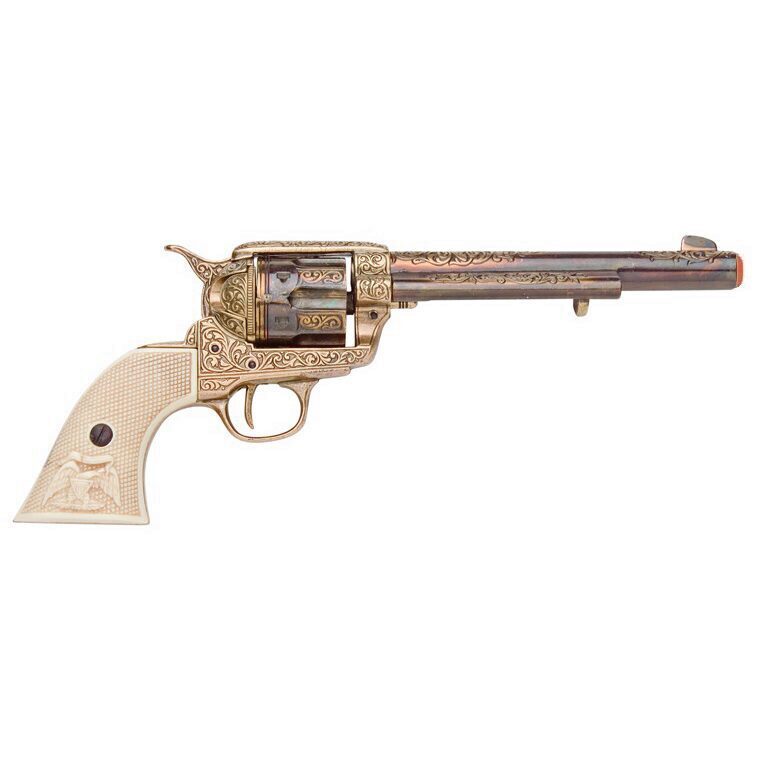 Denix Deluxe Gold Finish Peacemaker Cavalry Pistol Replica