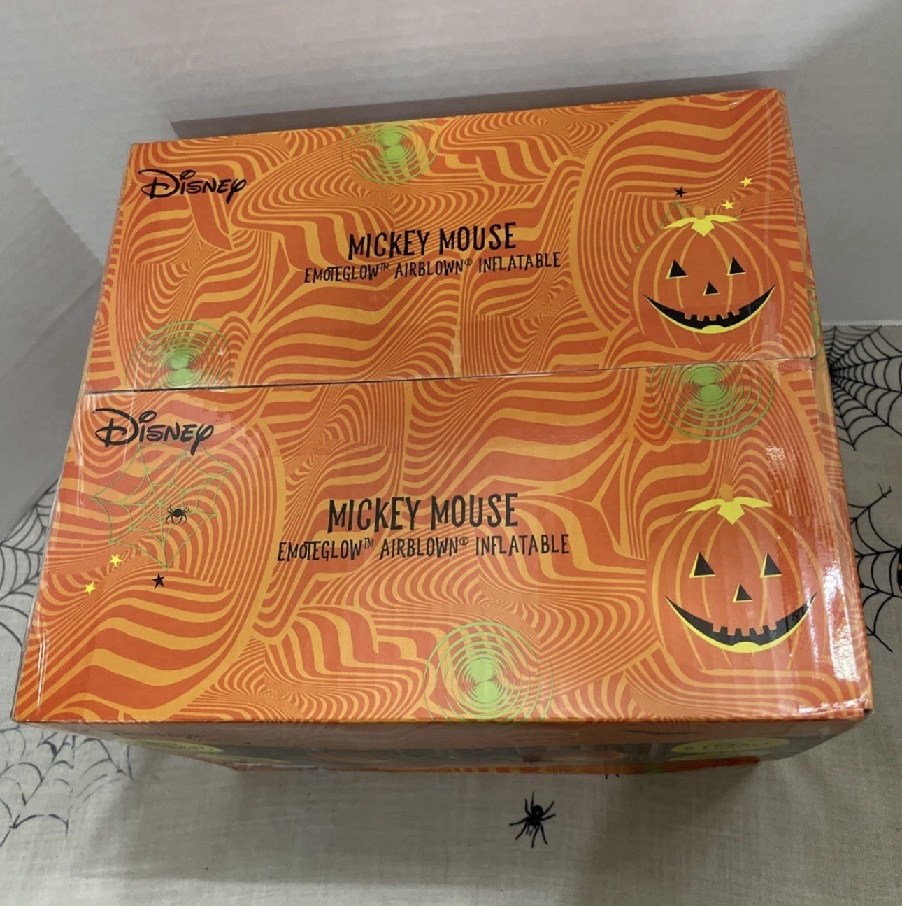 Disney Airblown 6’ Mickey Mouse Emote Glow Inflatable Animated Pumpkin, Orange