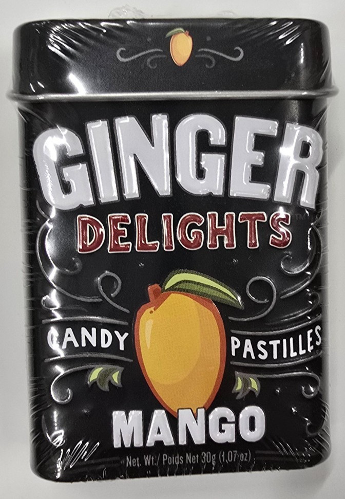 Ginger Delights Mango Mints (4) Pack Candy & Nostalgic Tins Free Shipping