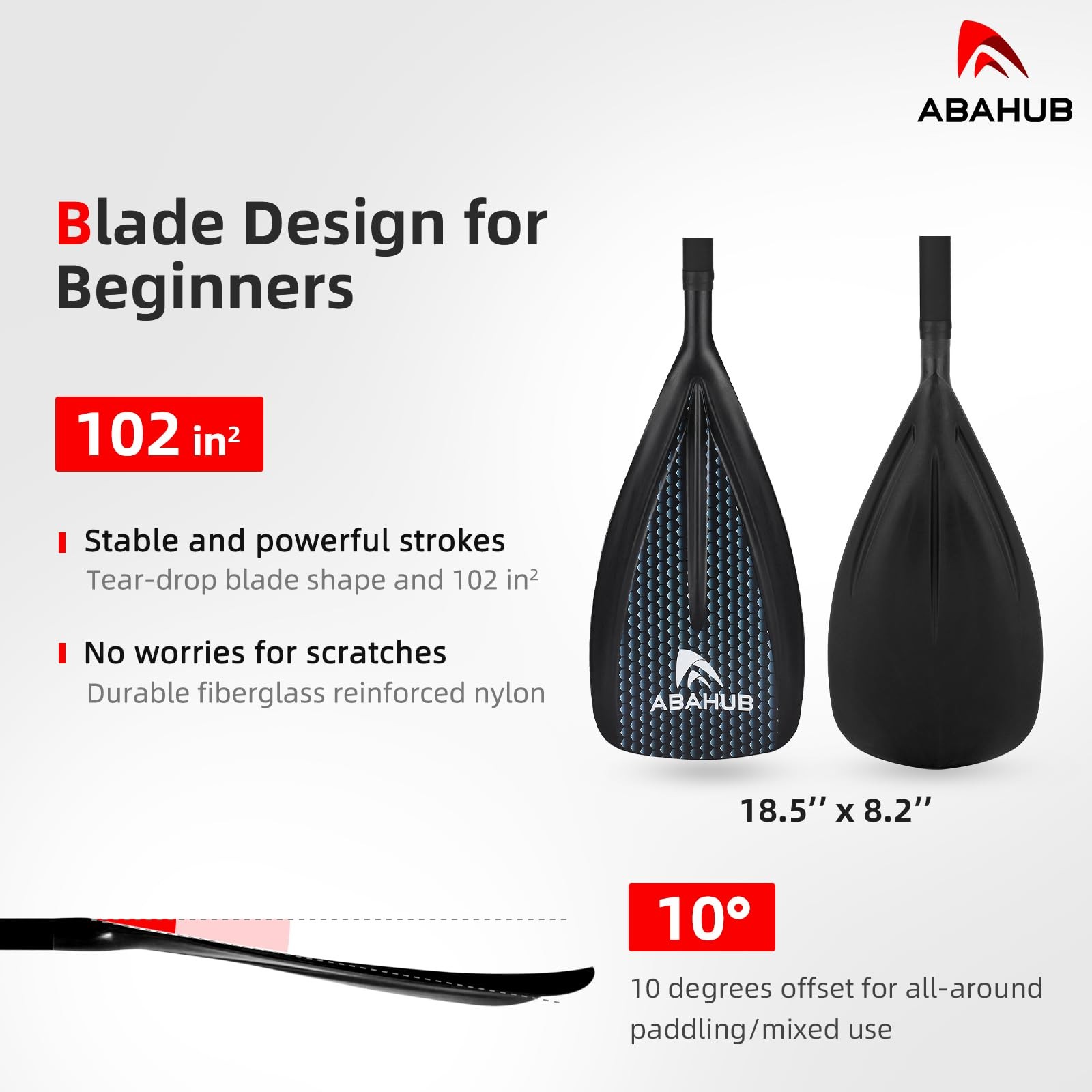 Abahub SUP Paddle 3pc Adjustable Stand Up Paddles Lightweight Aluminum Alloy 68"