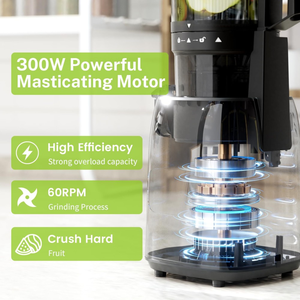 Juicer Machines, 5.4" Extra Large Feed Chute Cold Press Juicer, Juice Maker E...