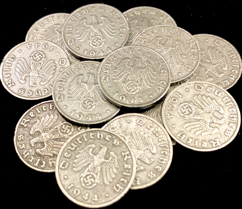 Germany WWII 1 Reichspfennig Zinc Coin 1944 – Historic D-Day Era Wartime Relic