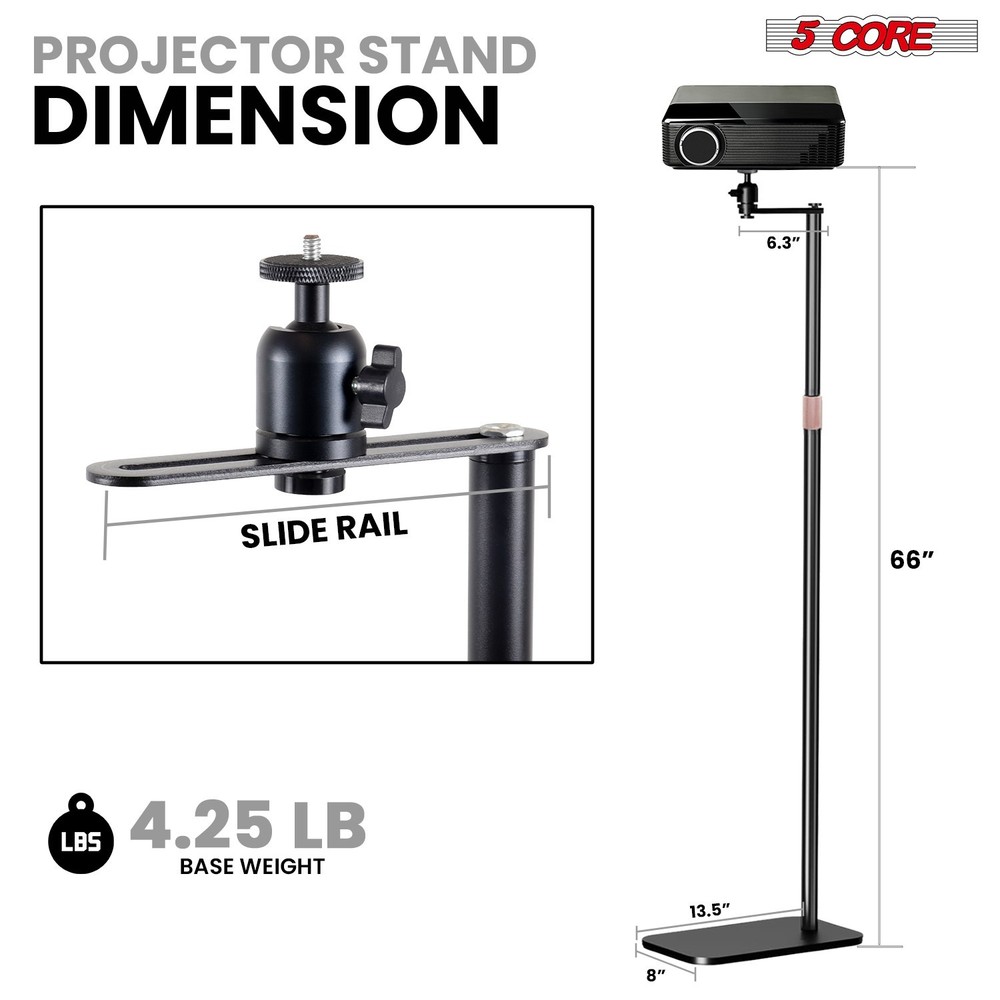 5 Core Projector Stand Floor Adjustable Heavy Base Universal Projectors Support