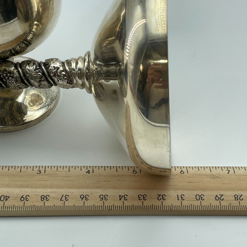 VINTAGE Silverplate Goblet Coupe Glasses Set 4 Decorative Stems 6in & 4in