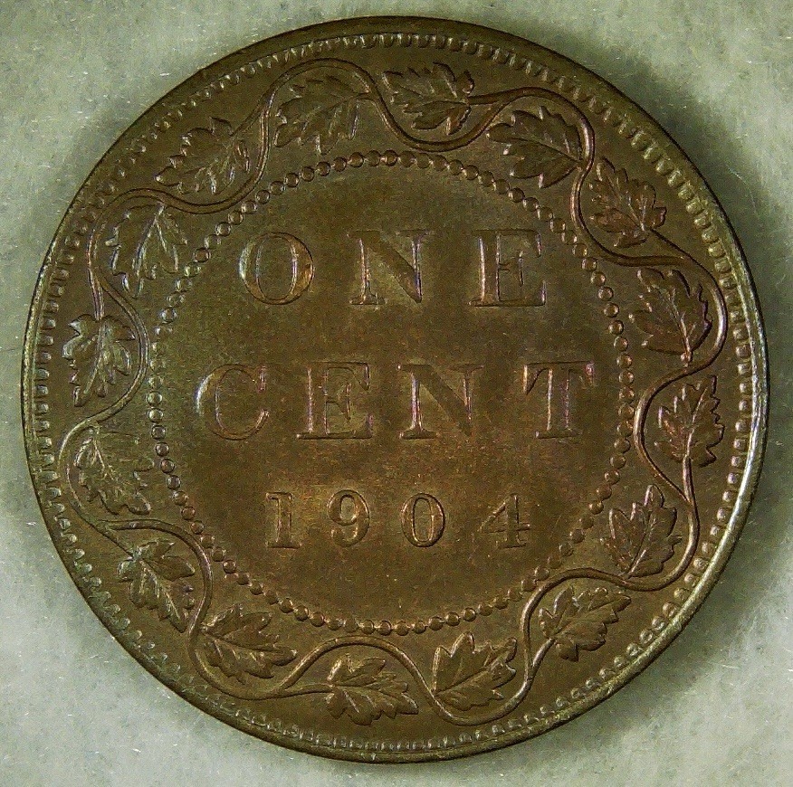 1904 Canada Cent Mint State Attractively Toned