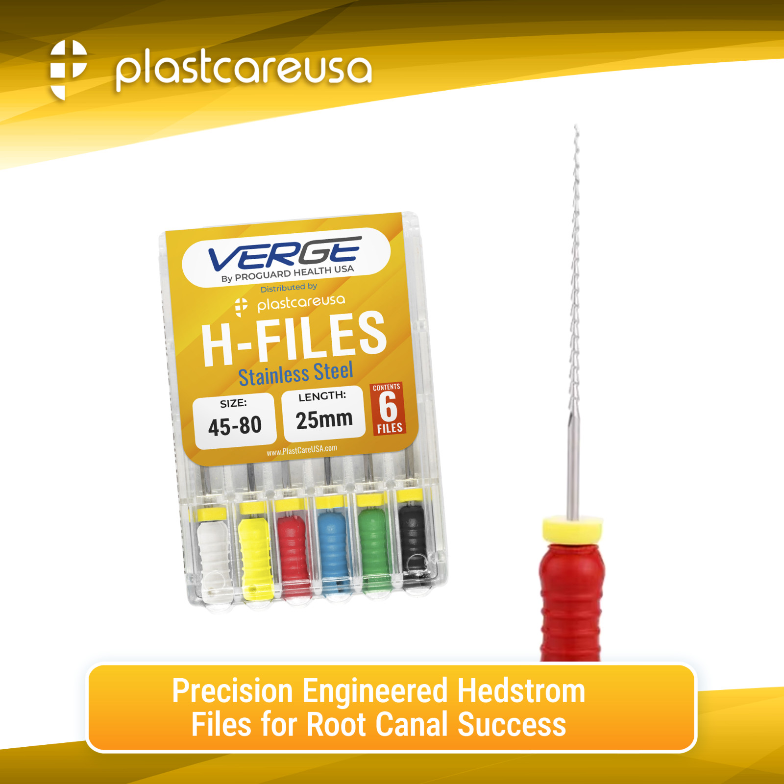 25mm Endodontic H Files H File Hedstrom Stainless Steel, Endo Dental Rotary