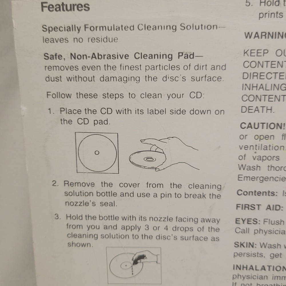 Radio Shack CD Cleaning Kit New Sealed