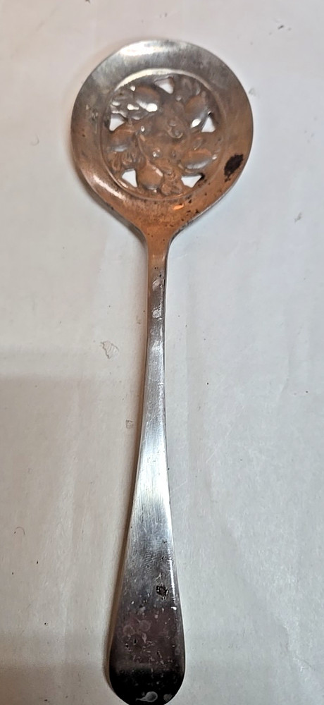 Vintage Sheffield England Silverplated Ornate Serving Spoon
