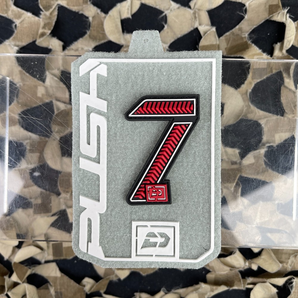 NEW Push Rubberized Number Patch - Red - 7