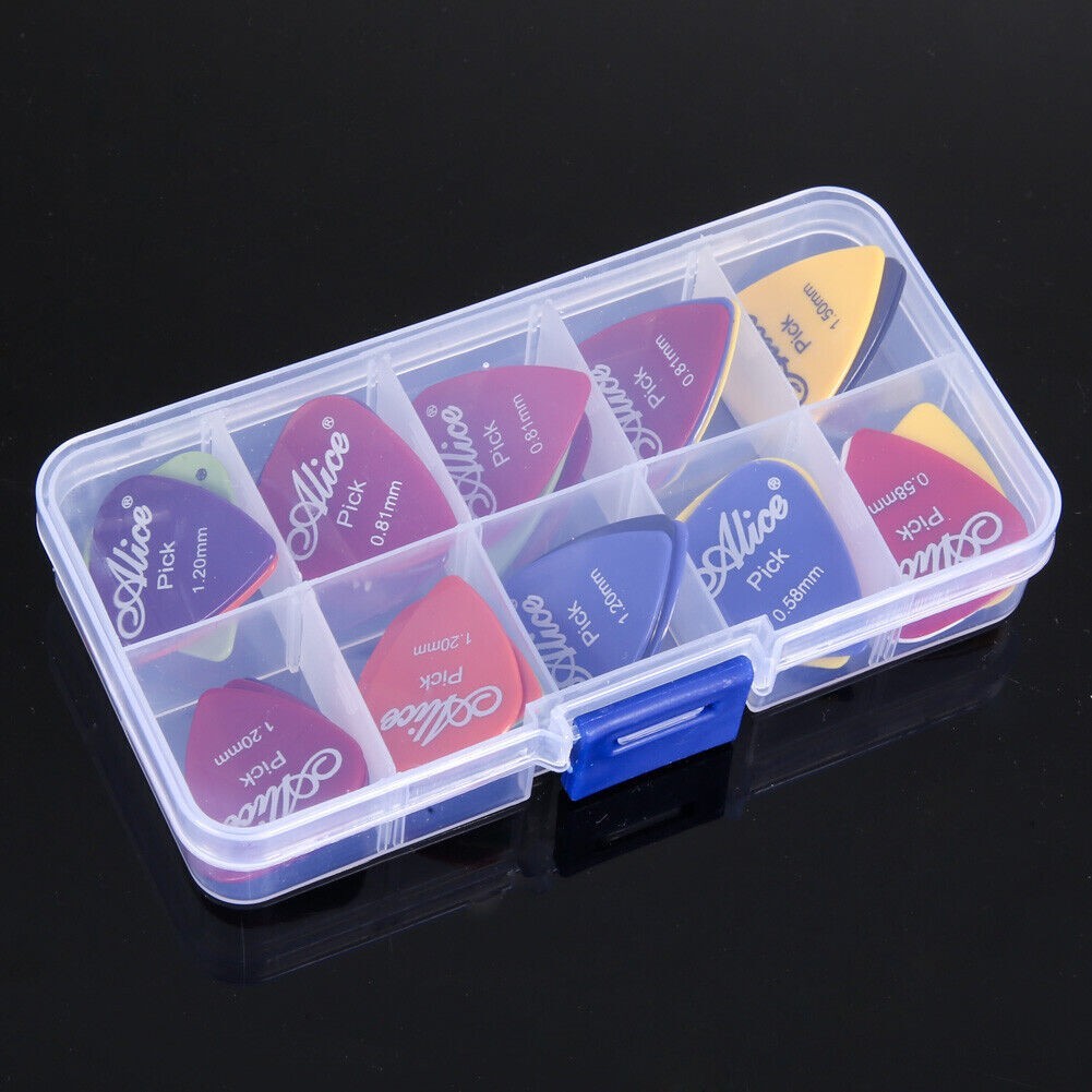 100pcs/lot Alice Assorted 0.58mm -1.50mm Anti-slip Nylon Guitar Picks Plectrums