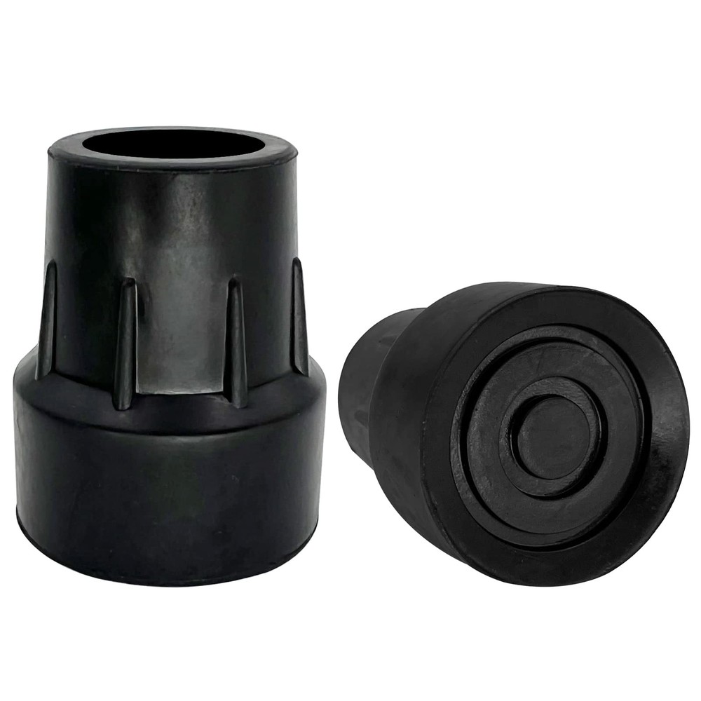 Replacement Cane Tips, Black, 1 inch 1 Inch (Pack of 2)