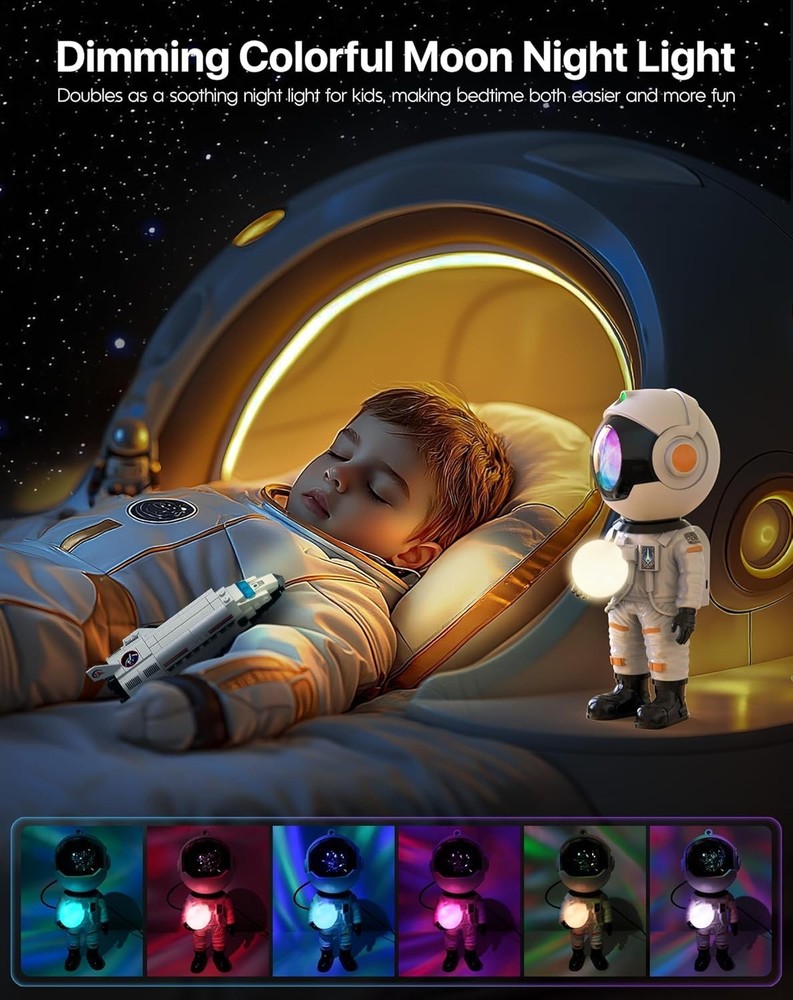 Astronaut Galaxy Projector LED Night Light with Timer and Remote Home Decor